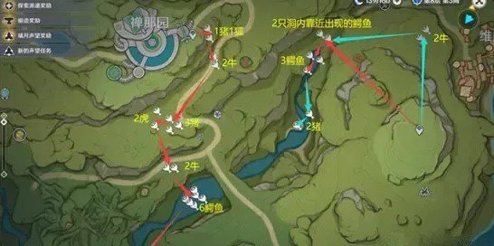 原神须弥地图兽肉速刷路线图 原神须弥地图兽肉速刷路线图