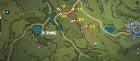 原神须弥地图兽肉速刷路线图 原神须弥地图兽肉速刷路线图