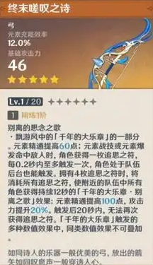 原神终末磋叹之诗满级属性 原神终末磋叹之诗满级属性