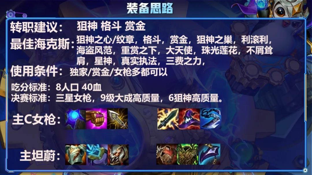 金铲铲之战赏金狙神阵容