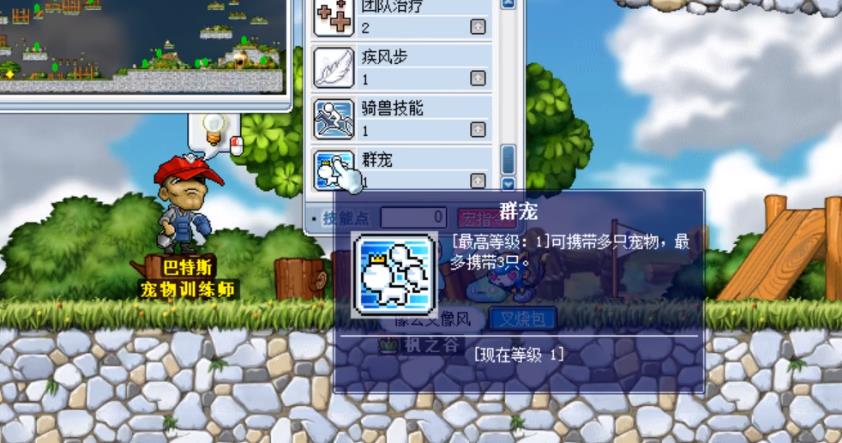冒险岛怎么开三只宠物