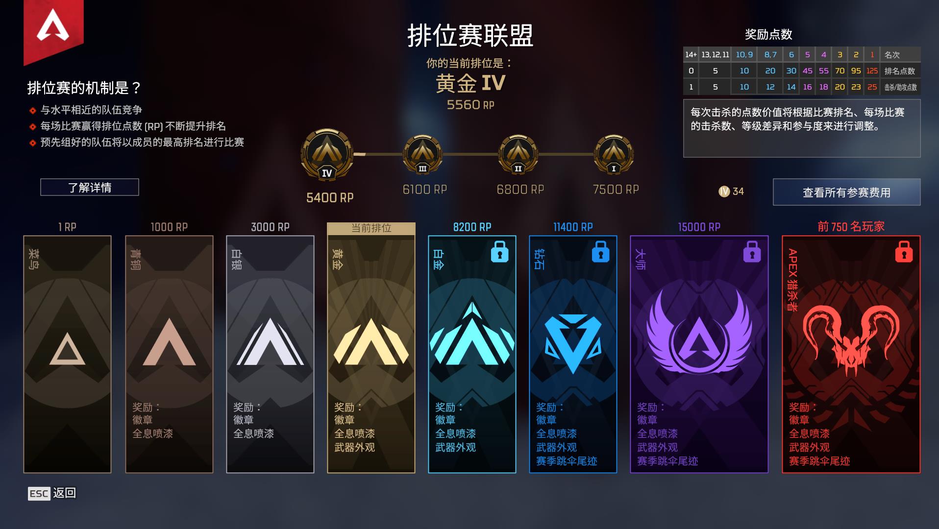 16赛季apex钻石多少分