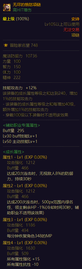 dnf110鬼泣项链排行什么样