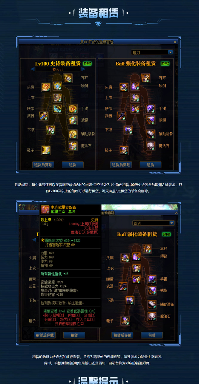 dnf100级租赁装备要什么材料