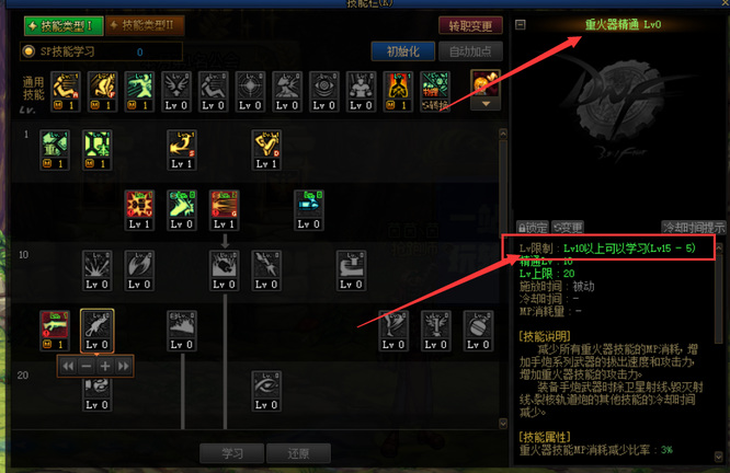 地下城与勇士110级版本重火器精通是多少级技能