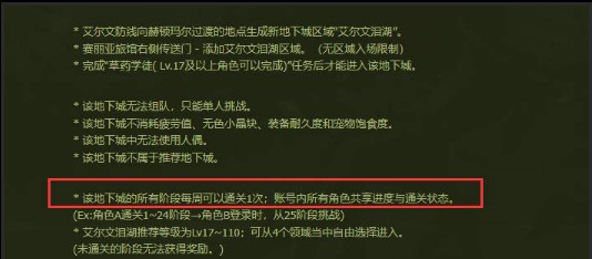地下城与勇士110级版本艾尔文泪湖每周几刷新
